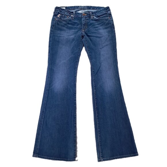 BIG STAR Sweet Low Boot Cut Jean Womens 32x33, Tag 29L Stretch Blue Distressed - Picture 1 of 15